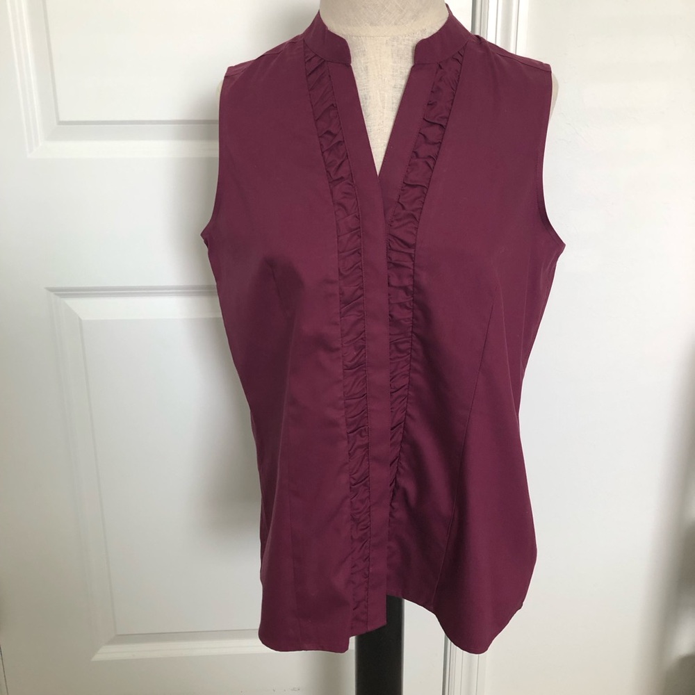 Coldwater Creek Elegant Sleeveless Burgundy Top